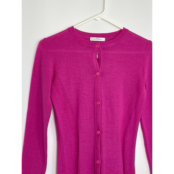 Versace Collection‎ Wool Pink Button Front Knit Cardigan Back Braid Detail 40 - Picture 2 of 15